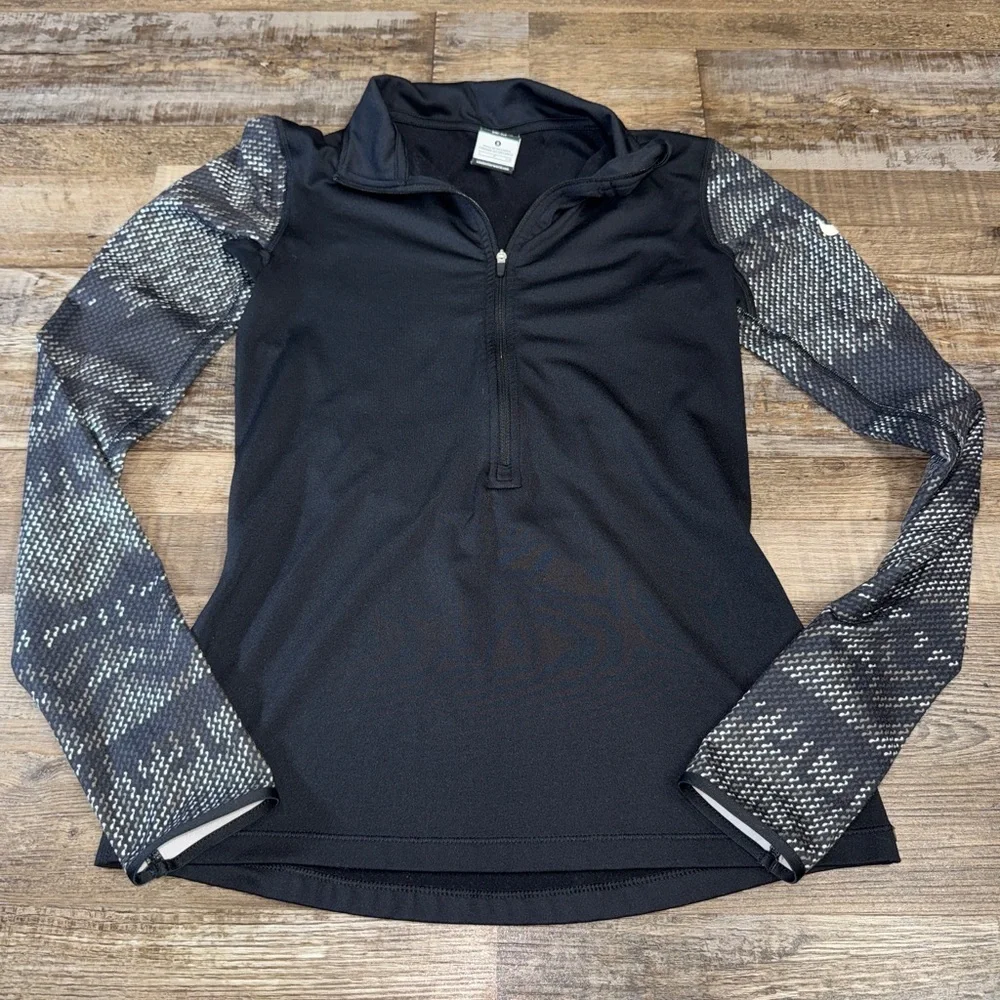 Nike Pro Hyperwarm Nordic Dri-FIT Half Zip Pullover Small Black Athletic Womens
